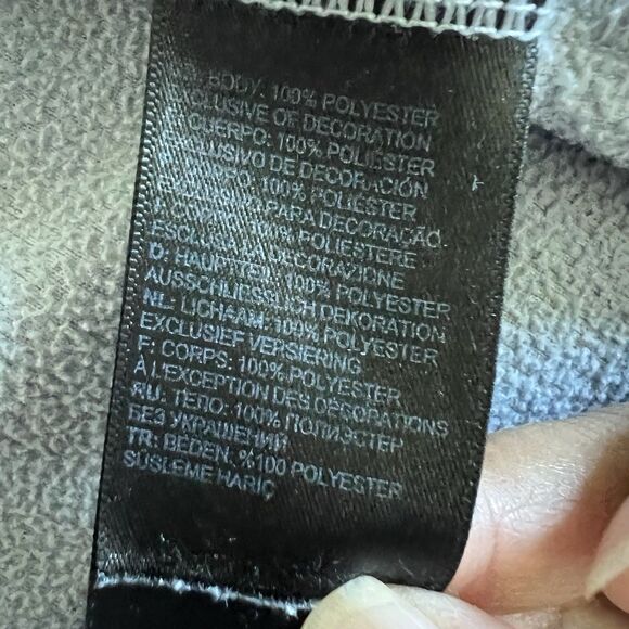 The North Face Fleece Pullover Sweater 1/4 Snap Button Mens Medium Gray Outdoor - Picture 11 of 12